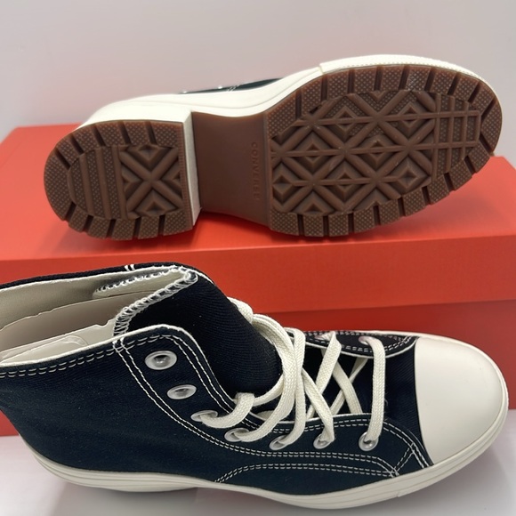 Converse WMNS CHUCK 70 DE LUXE HEEL HI BLACK/EGRET/EGRET A05347C Platform Snkrs - Picture 3 of 16